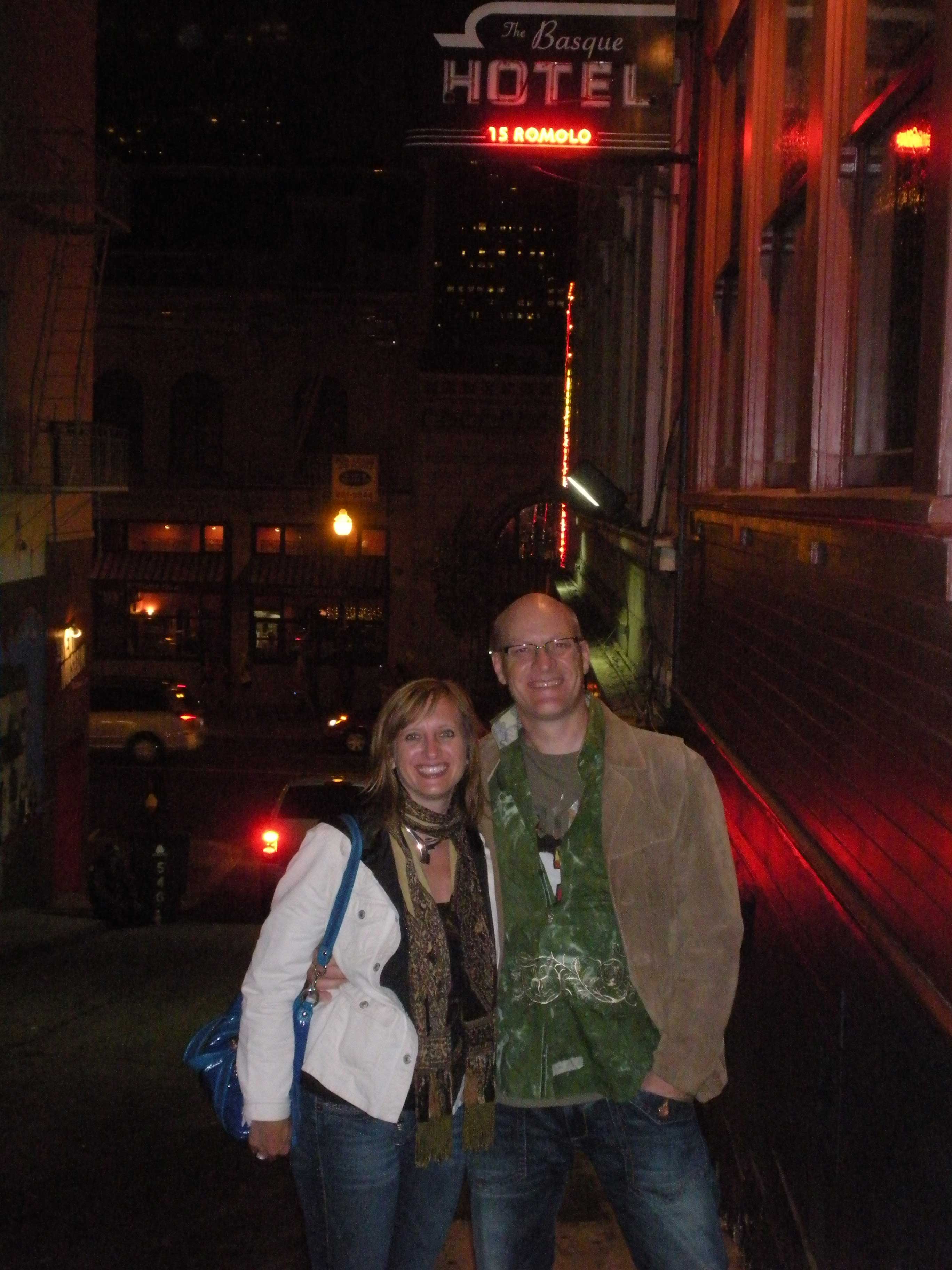 Chris & Laura at the Basque Hotel at 15 Romolo