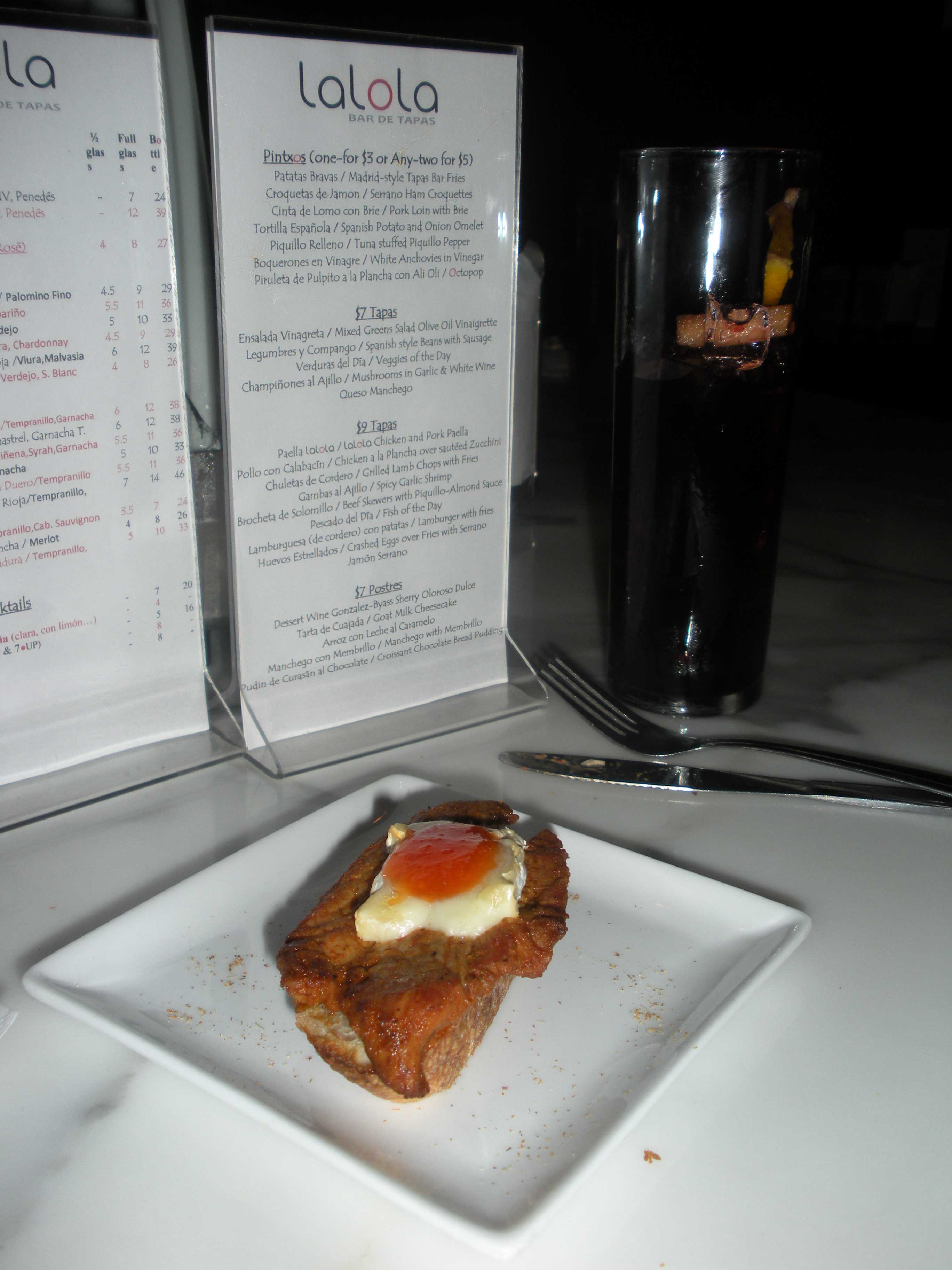 Pork Loin Crostini with Brie at Lalola